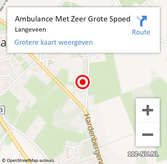 Locatie op kaart van de 112 melding: Ambulance Met Zeer Grote Spoed Naar Langeveen op 31 maart 2024 20:17