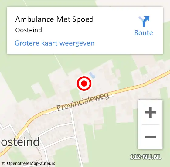 Locatie op kaart van de 112 melding: Ambulance Met Spoed Naar Oosteind op 31 maart 2024 20:30