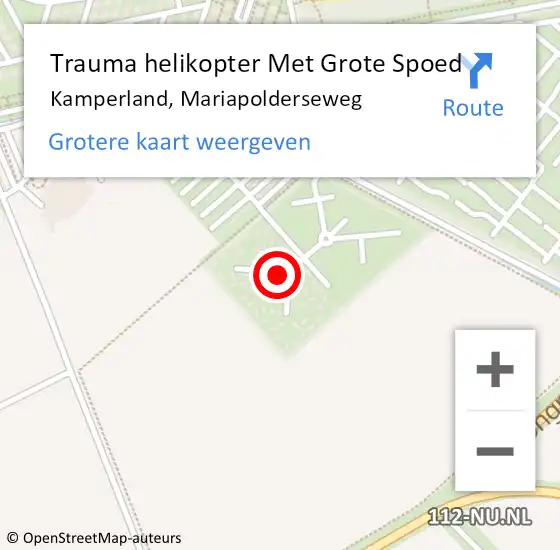 Locatie op kaart van de 112 melding: Trauma helikopter Met Grote Spoed Naar Kamperland, Mariapolderseweg op 31 maart 2024 20:37