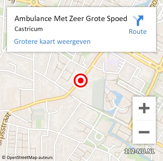 Locatie op kaart van de 112 melding: Ambulance Met Zeer Grote Spoed Naar Castricum op 31 maart 2024 22:21