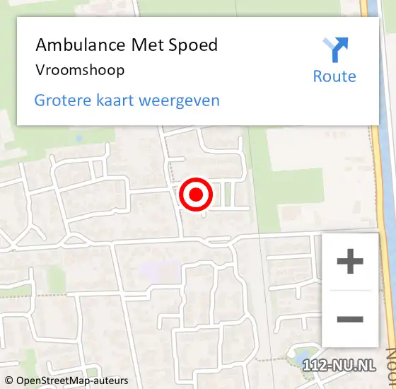 Locatie op kaart van de 112 melding: Ambulance Met Spoed Naar Vroomshoop op 1 april 2024 00:54