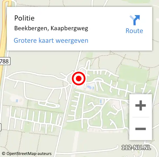 Locatie op kaart van de 112 melding: Politie Beekbergen, Kaapbergweg op 1 april 2024 01:57