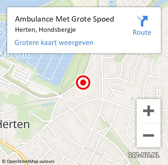 Locatie op kaart van de 112 melding: Ambulance Met Grote Spoed Naar Herten, Hondsbergje op 1 april 2024 02:00