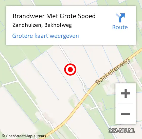 Locatie op kaart van de 112 melding: Brandweer Met Grote Spoed Naar Zandhuizen, Bekhofweg op 1 april 2024 02:36