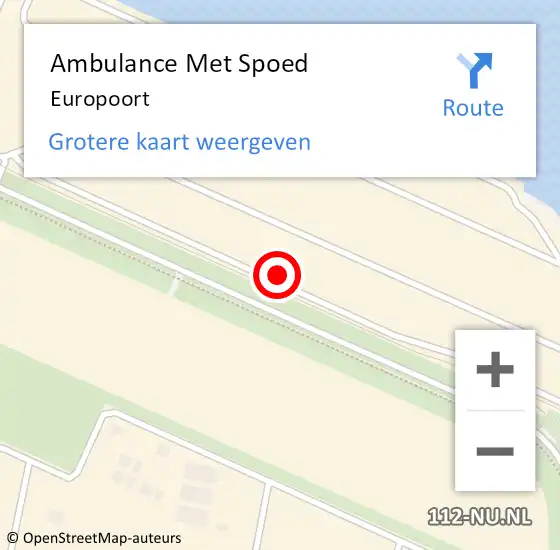 Locatie op kaart van de 112 melding: Ambulance Met Spoed Naar Europoort op 1 april 2024 02:58