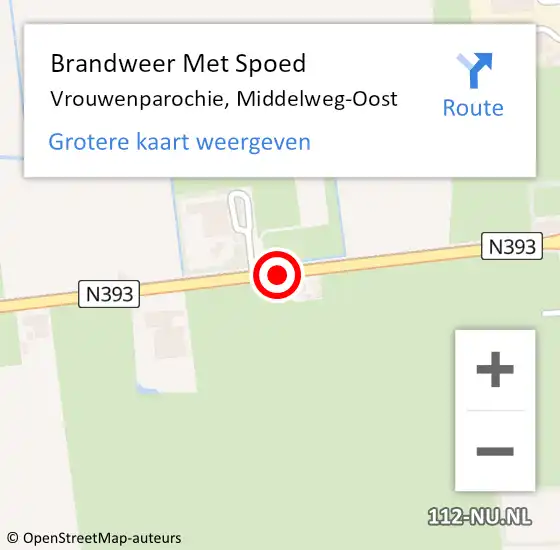 Locatie op kaart van de 112 melding: Brandweer Met Spoed Naar Vrouwenparochie, Middelweg-Oost op 1 april 2024 03:21