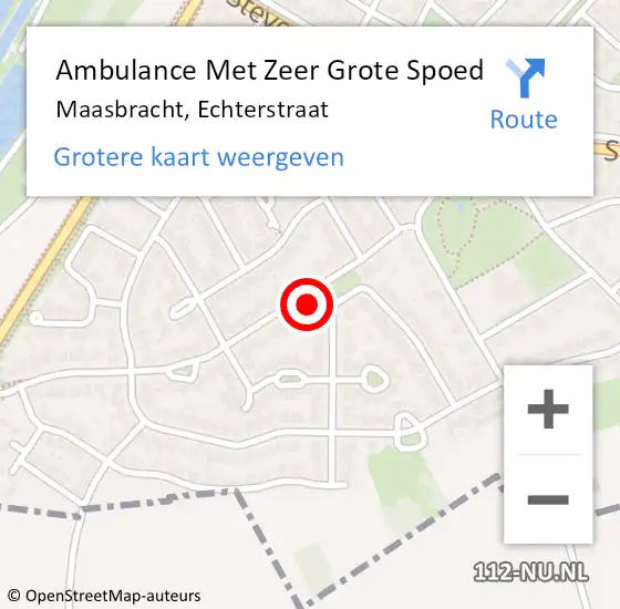 Locatie op kaart van de 112 melding: Ambulance Met Zeer Grote Spoed Naar Maasbracht, Echterstraat op 1 april 2024 07:57