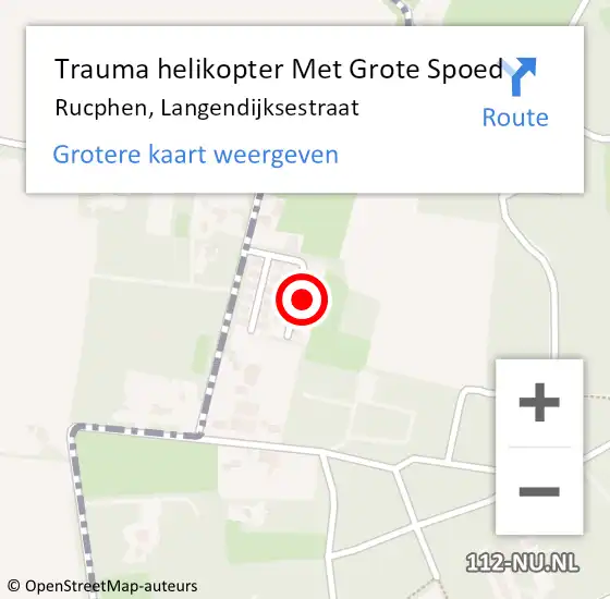 Locatie op kaart van de 112 melding: Trauma helikopter Met Grote Spoed Naar Rucphen, Langendijksestraat op 1 april 2024 08:17