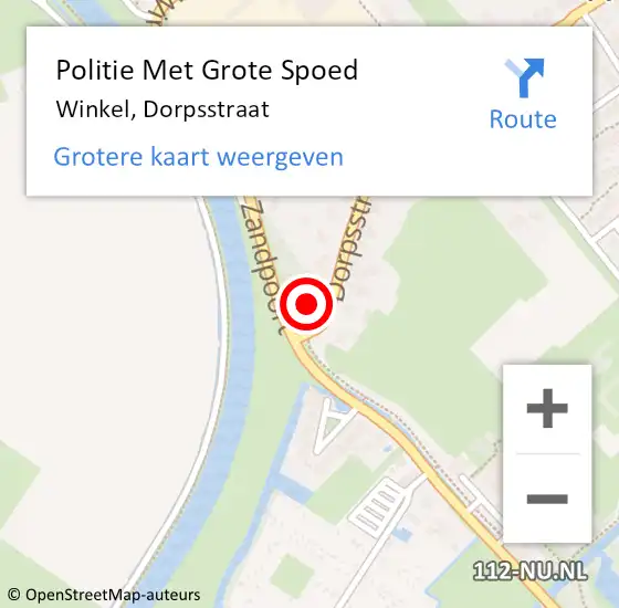 Locatie op kaart van de 112 melding: Politie Met Grote Spoed Naar Winkel, Dorpsstraat op 1 april 2024 08:47