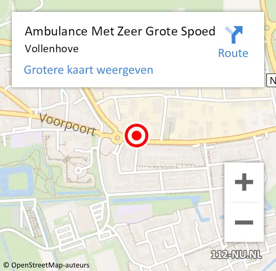 Locatie op kaart van de 112 melding: Ambulance Met Zeer Grote Spoed Naar Vollenhove op 1 april 2024 12:49