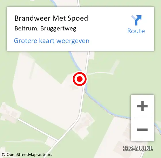 Locatie op kaart van de 112 melding: Brandweer Met Spoed Naar Beltrum, Bruggertweg op 1 april 2024 13:30