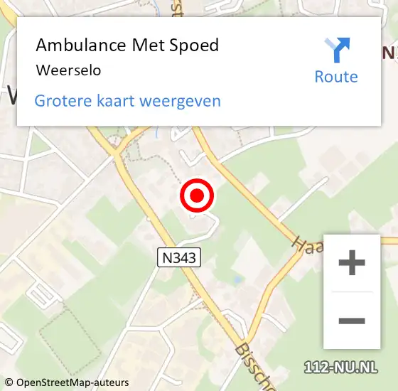 Locatie op kaart van de 112 melding: Ambulance Met Spoed Naar Weerselo op 1 april 2024 15:50