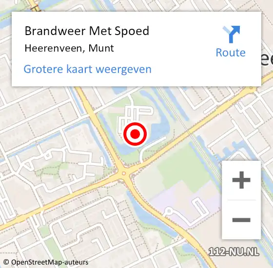 Locatie op kaart van de 112 melding: Brandweer Met Spoed Naar Heerenveen, Munt op 1 april 2024 16:18
