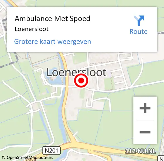 Locatie op kaart van de 112 melding: Ambulance Met Spoed Naar Loenersloot op 1 april 2024 16:20