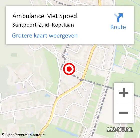 Locatie op kaart van de 112 melding: Ambulance Met Spoed Naar Santpoort-Zuid, Kopslaan op 1 april 2024 16:28