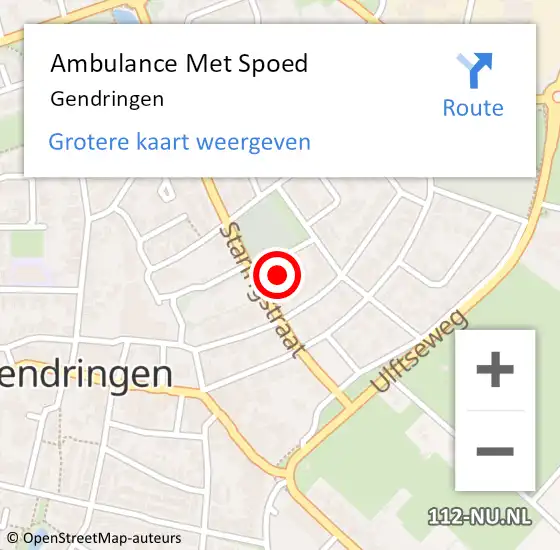 Locatie op kaart van de 112 melding: Ambulance Met Spoed Naar Gendringen op 1 april 2024 16:40