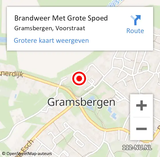 Locatie op kaart van de 112 melding: Brandweer Met Grote Spoed Naar Gramsbergen, Voorstraat op 1 april 2024 16:49