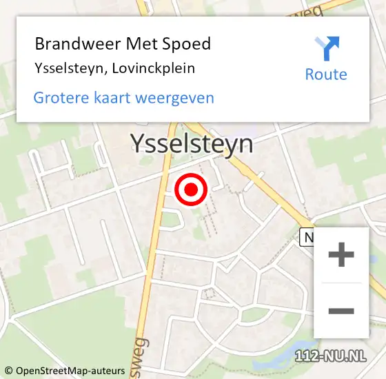 Locatie op kaart van de 112 melding: Brandweer Met Spoed Naar Ysselsteyn, Lovinckplein op 1 april 2024 17:25