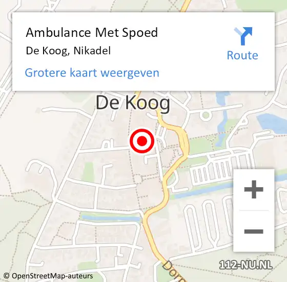 Locatie op kaart van de 112 melding: Ambulance Met Spoed Naar De Koog, Nikadel op 1 april 2024 18:08