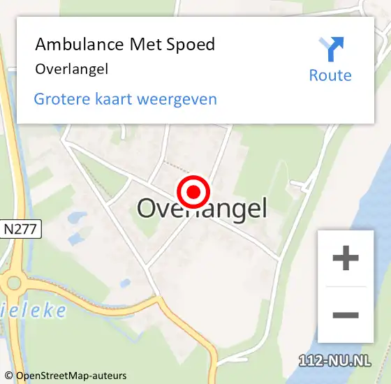 Locatie op kaart van de 112 melding: Ambulance Met Spoed Naar Overlangel op 1 april 2024 18:40