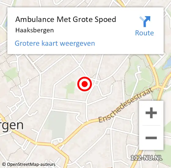 Locatie op kaart van de 112 melding: Ambulance Met Grote Spoed Naar Haaksbergen op 1 april 2024 18:57