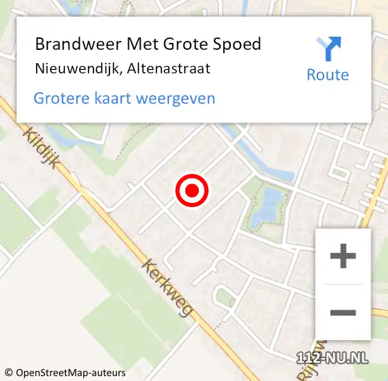 Locatie op kaart van de 112 melding: Brandweer Met Grote Spoed Naar Nieuwendijk, Altenastraat op 1 april 2024 19:55