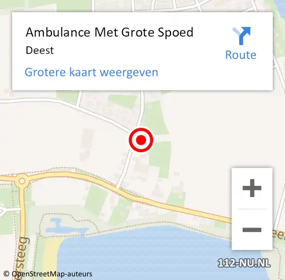 Locatie op kaart van de 112 melding: Ambulance Met Grote Spoed Naar Deest op 1 april 2024 20:06