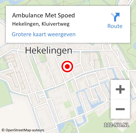 Locatie op kaart van de 112 melding: Ambulance Met Spoed Naar Hekelingen, Kluivertweg op 1 april 2024 20:17