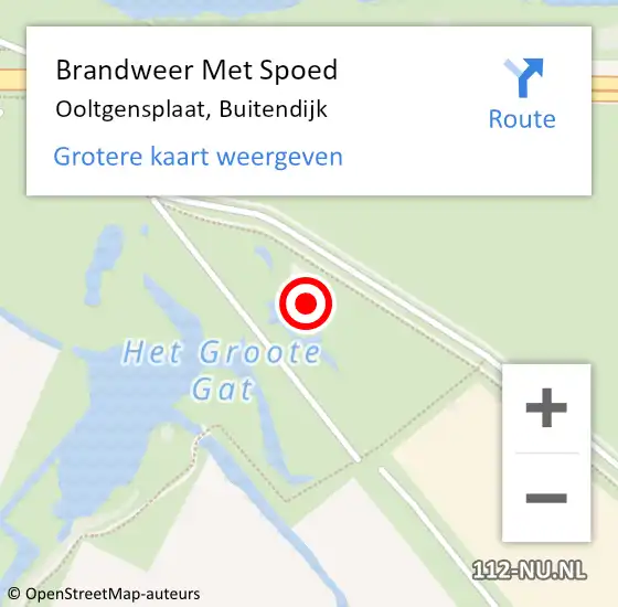 Locatie op kaart van de 112 melding: Brandweer Met Spoed Naar Ooltgensplaat, Buitendijk op 1 april 2024 20:39