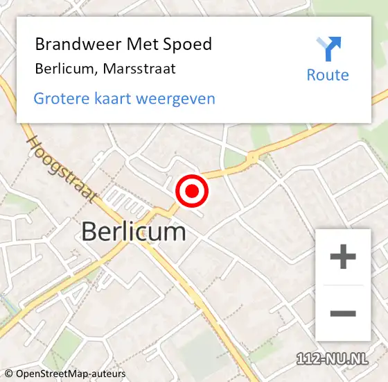 Locatie op kaart van de 112 melding: Brandweer Met Spoed Naar Berlicum, Marsstraat op 1 april 2024 20:51