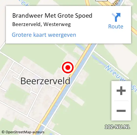 Locatie op kaart van de 112 melding: Brandweer Met Grote Spoed Naar Beerzerveld, Westerweg op 1 april 2024 22:23