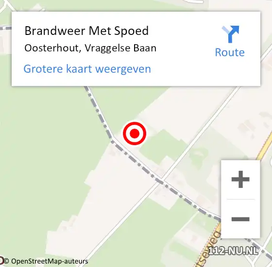 Locatie op kaart van de 112 melding: Brandweer Met Spoed Naar Oosterhout, Vraggelse Baan op 1 april 2024 23:45
