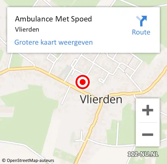 Locatie op kaart van de 112 melding: Ambulance Met Spoed Naar Vlierden op 2 april 2024 01:13