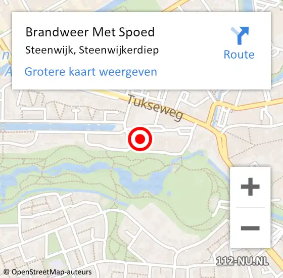Locatie op kaart van de 112 melding: Brandweer Met Spoed Naar Steenwijk, Steenwijkerdiep op 2 april 2024 01:15