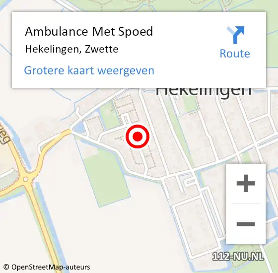 Locatie op kaart van de 112 melding: Ambulance Met Spoed Naar Hekelingen, Zwette op 2 april 2024 07:21