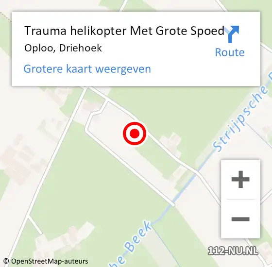 Locatie op kaart van de 112 melding: Trauma helikopter Met Grote Spoed Naar Oploo, Driehoek op 2 april 2024 07:21