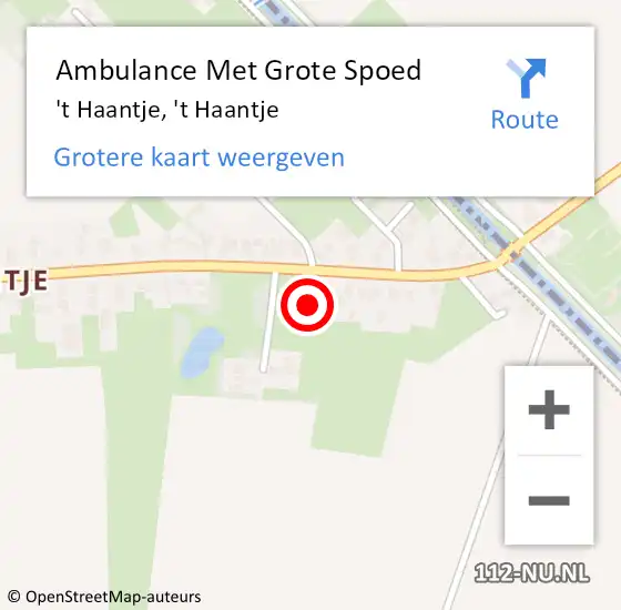 Locatie op kaart van de 112 melding: Ambulance Met Grote Spoed Naar 't Haantje, 't Haantje op 2 april 2024 08:32