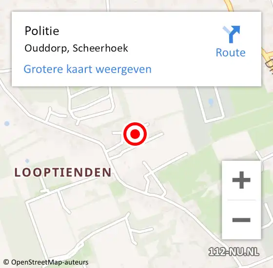 Locatie op kaart van de 112 melding: Politie Ouddorp, Scheerhoek op 2 april 2024 09:04