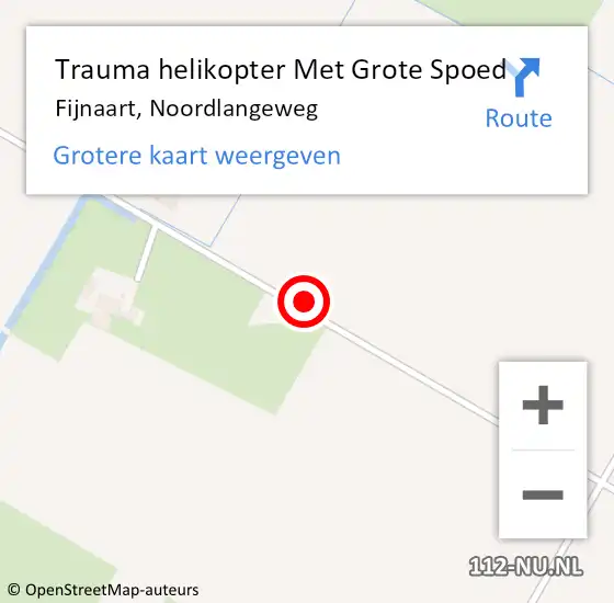 Locatie op kaart van de 112 melding: Trauma helikopter Met Grote Spoed Naar Fijnaart, Noordlangeweg op 2 april 2024 09:15