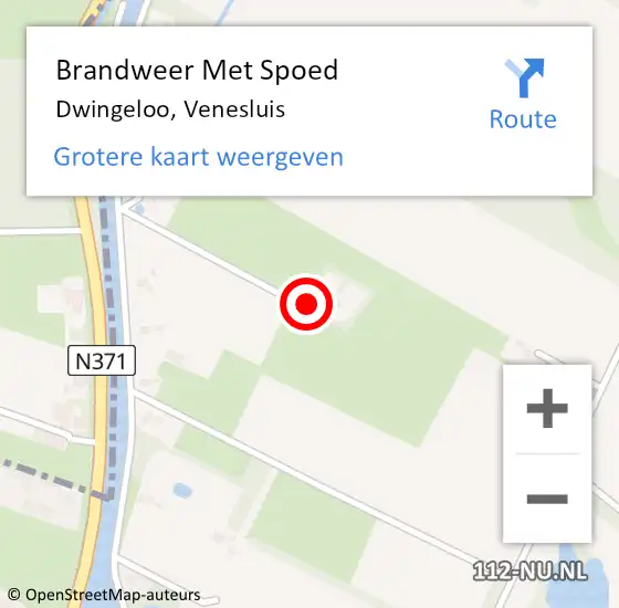 Locatie op kaart van de 112 melding: Brandweer Met Spoed Naar Dwingeloo, Venesluis op 2 april 2024 09:17