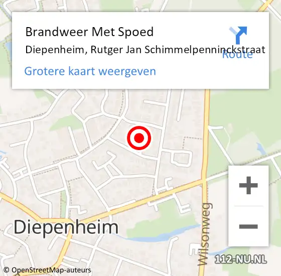 Locatie op kaart van de 112 melding: Brandweer Met Spoed Naar Diepenheim, Rutger Jan Schimmelpenninckstraat op 2 april 2024 10:22
