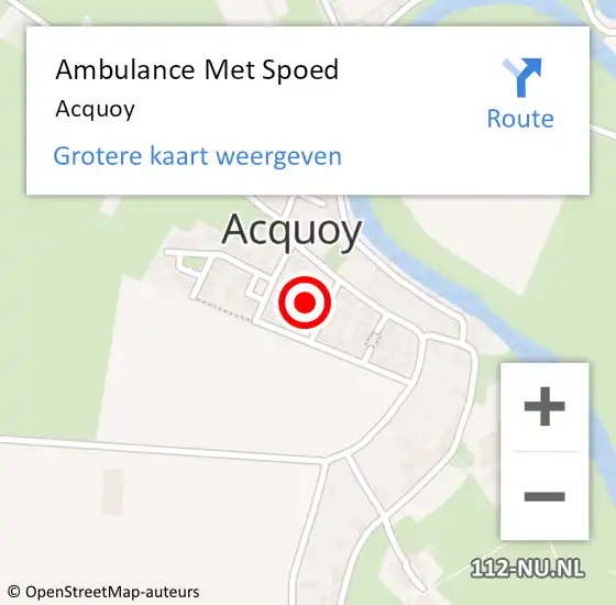 Locatie op kaart van de 112 melding: Ambulance Met Spoed Naar Acquoy op 2 april 2024 10:28