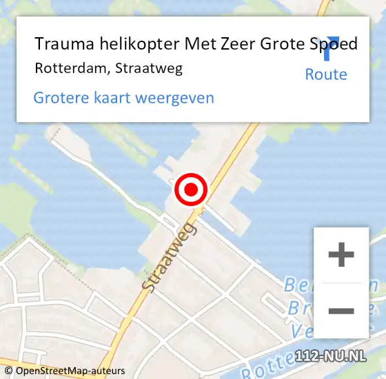 Locatie op kaart van de 112 melding: Trauma helikopter Met Zeer Grote Spoed Naar Rotterdam, Straatweg op 2 april 2024 10:39