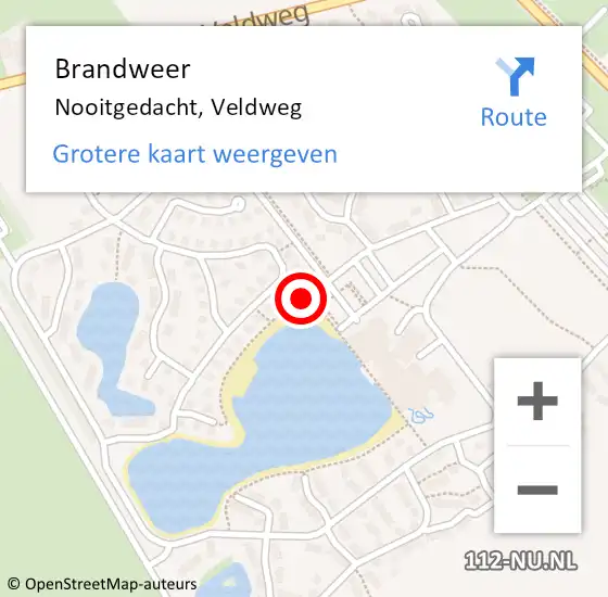 Locatie op kaart van de 112 melding: Brandweer Nooitgedacht, Veldweg op 2 april 2024 11:22