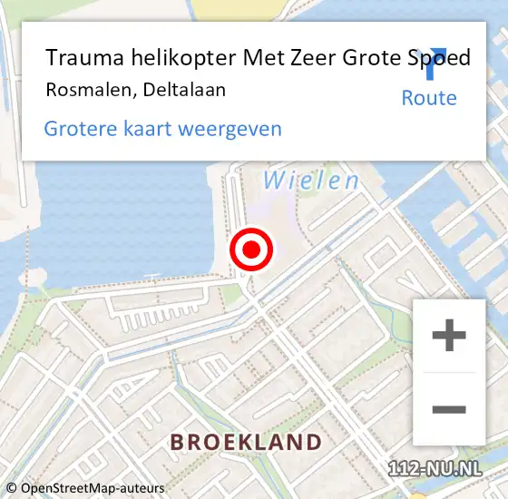 Locatie op kaart van de 112 melding: Trauma helikopter Met Zeer Grote Spoed Naar Rosmalen, Deltalaan op 2 april 2024 11:35