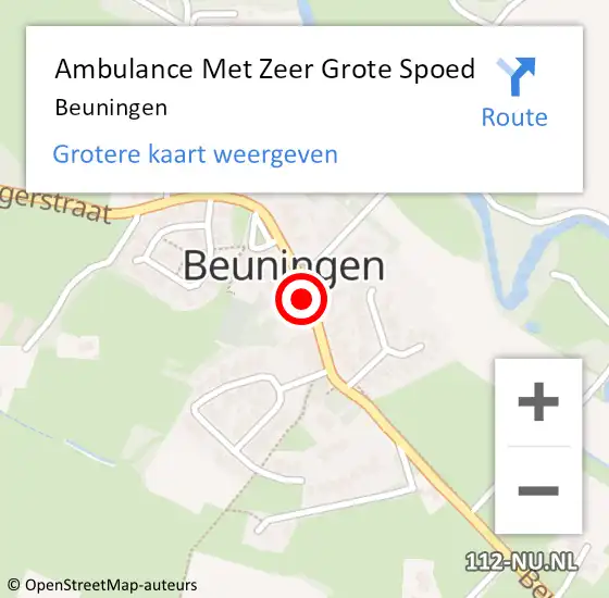 Locatie op kaart van de 112 melding: Ambulance Met Zeer Grote Spoed Naar Beuningen op 2 april 2024 15:24