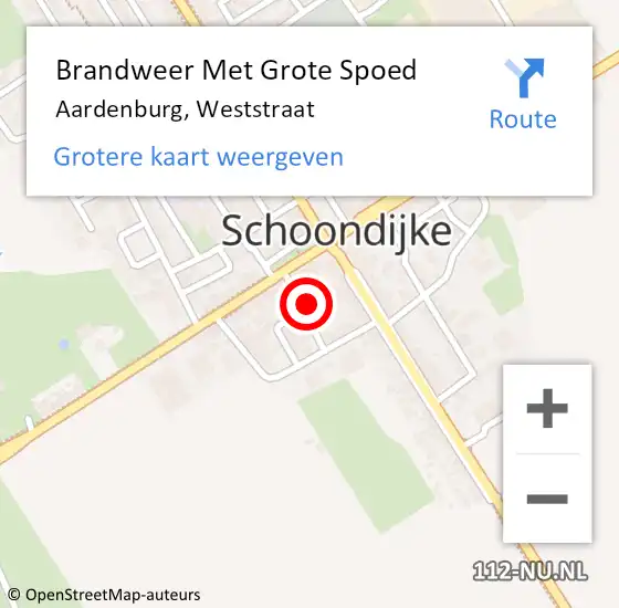 Locatie op kaart van de 112 melding: Brandweer Met Grote Spoed Naar Aardenburg, Weststraat op 2 april 2024 16:25