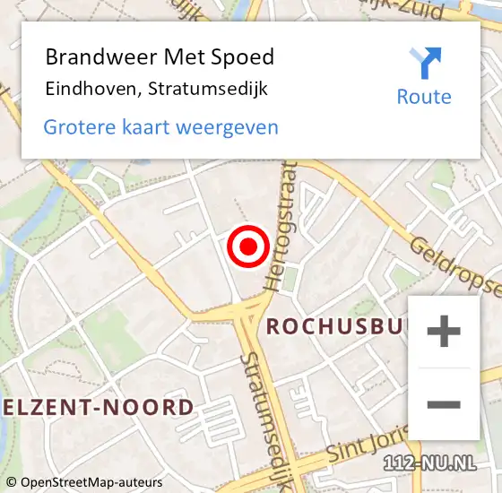 Locatie op kaart van de 112 melding: Brandweer Met Spoed Naar Eindhoven, Stratumsedijk op 2 april 2024 16:33