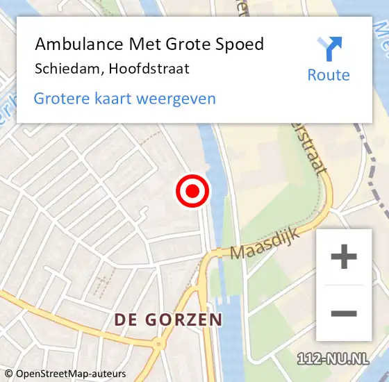 Locatie op kaart van de 112 melding: Ambulance Met Grote Spoed Naar Schiedam, Hoofdstraat op 2 april 2024 19:01