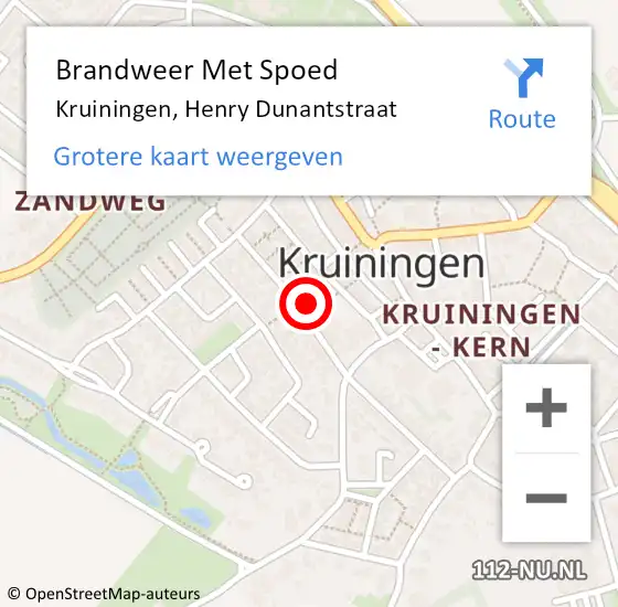 Locatie op kaart van de 112 melding: Brandweer Met Spoed Naar Kruiningen, Henry Dunantstraat op 2 april 2024 19:23